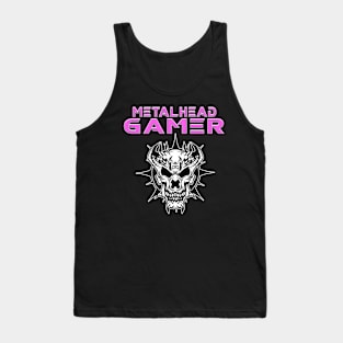 Metalhead Gamer Demon Skull Pink Tank Top